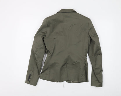H&M Women's Green Suit Jacket Size 10 Regular Fit