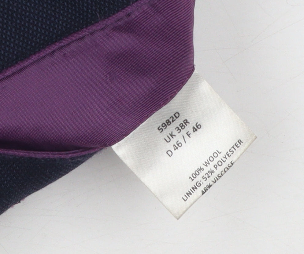 Brook Taverner Men's Black Wool Blazer 38R