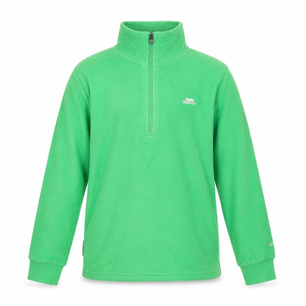 Trespass Boys Green Fleece Pullover, Long Sleeve, Size 9-10