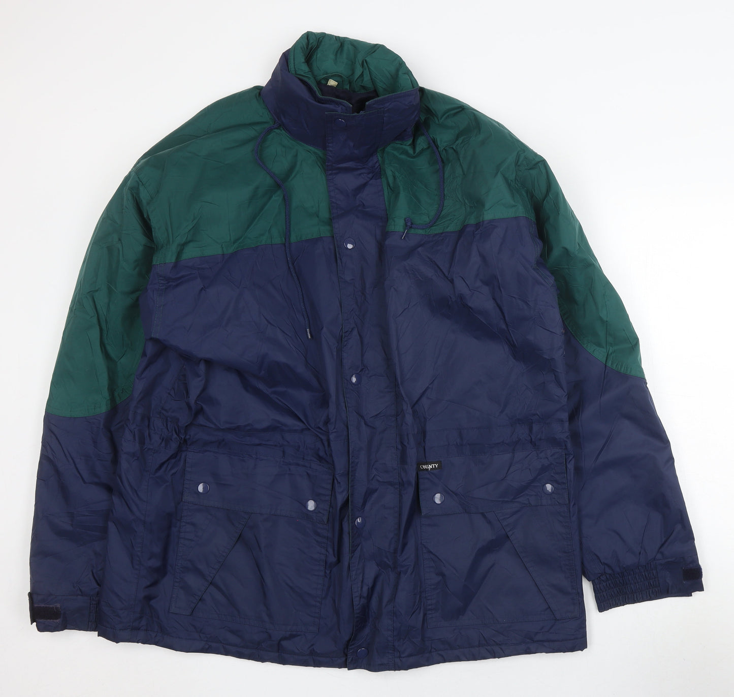 County Weatherwear Men's Blue Green Parka Jacket Size L (Est)