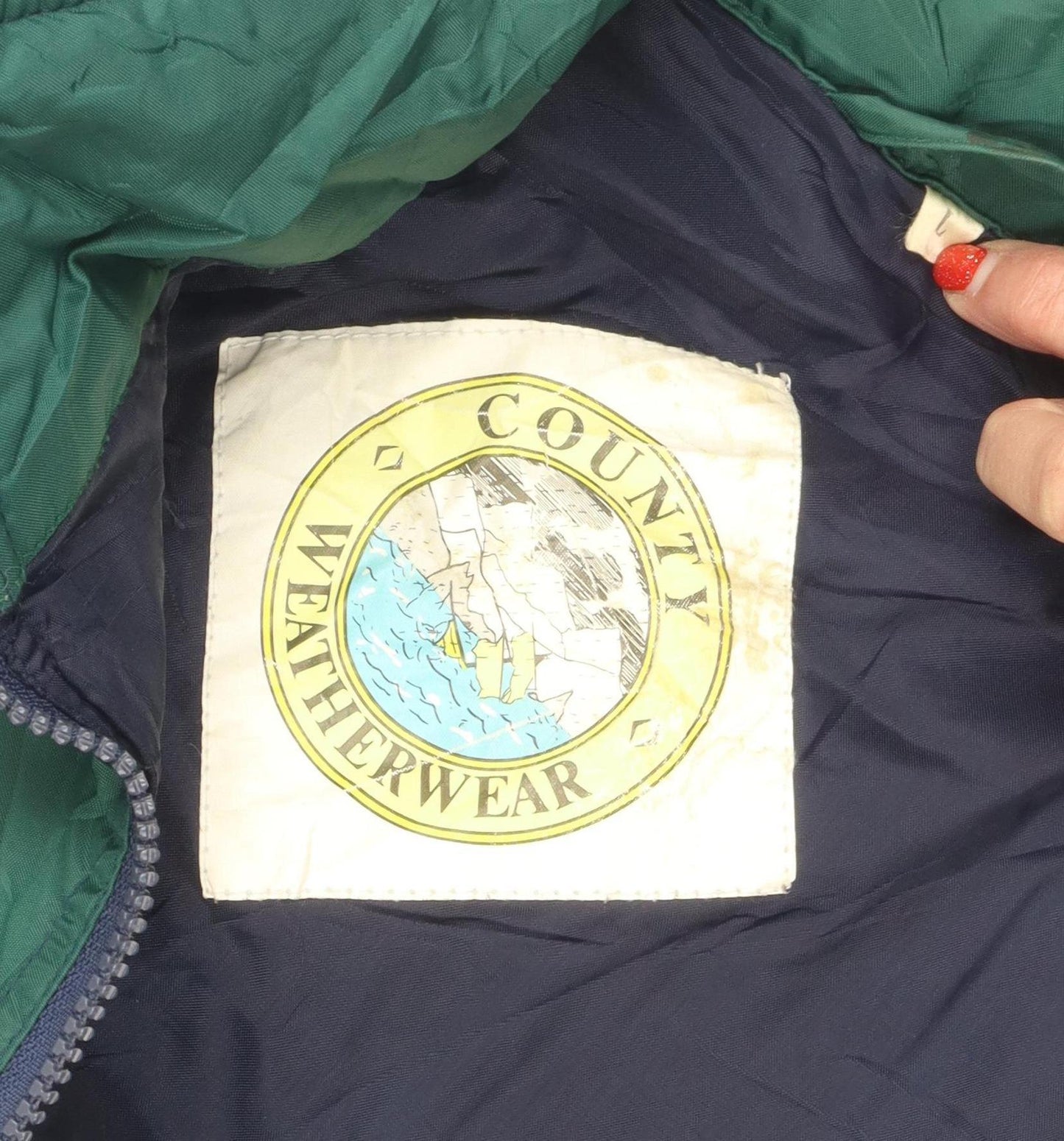 County Weatherwear Men's Blue Green Parka Jacket Size L (Est)
