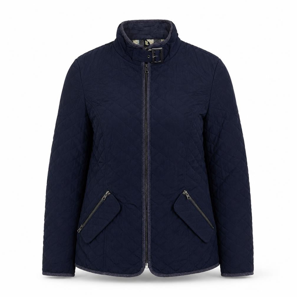 Next Women's Blue Quilted Jacket, Size 12, Casual Zip Closure