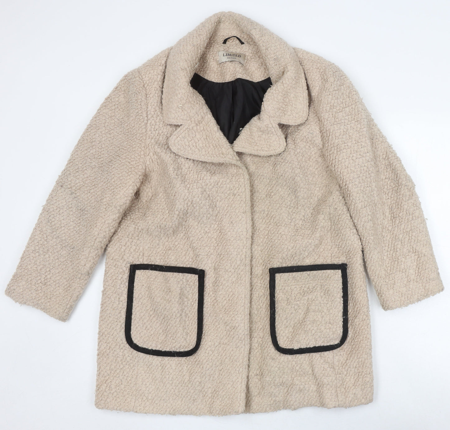 Marks and Spencer Women's Beige Wool Blend Overcoat Size 14