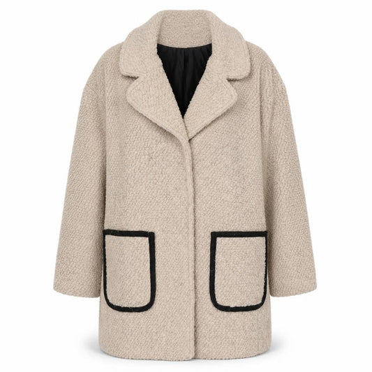 Marks & Spencer Women's Beige Wool Blend Overcoat Size 14