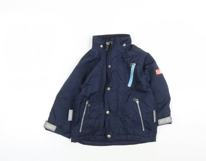 Additional front view of Ticket to Heaven boys’ blue hooded jacket 2 years