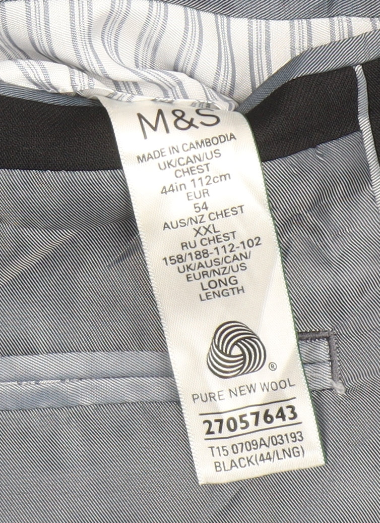 Marks and Spencer Men's Black Wool Blazer 44L