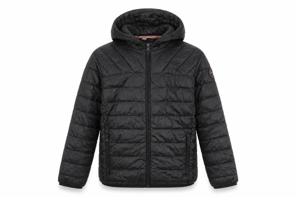 Napapijri Boys Black Puffer Jacket 14 Hooded Casual Wear