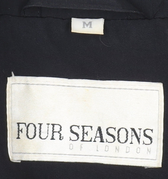 Four Seasons Women's Black Rain Coat M Mid-Length