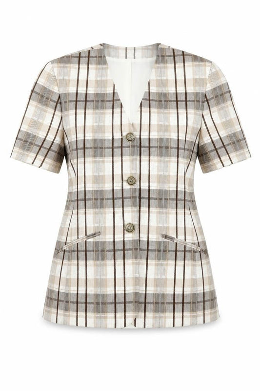 Marks & Spencer Women's Beige Check Blazer Size 10