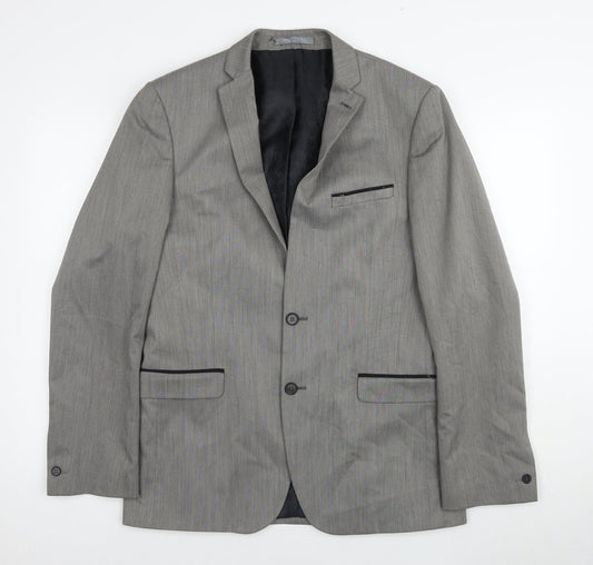 Red Herring Men's Grey Blazer, Long, Size 40L, Business Formal