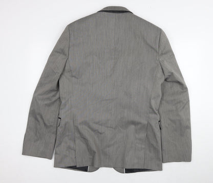 Back view of Red Herring Men's Grey Blazer, Long, size 40L, Business Formal