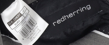 Close-up detail of Red Herring Men's Grey Blazer, Long, size 40L, Business Formal
