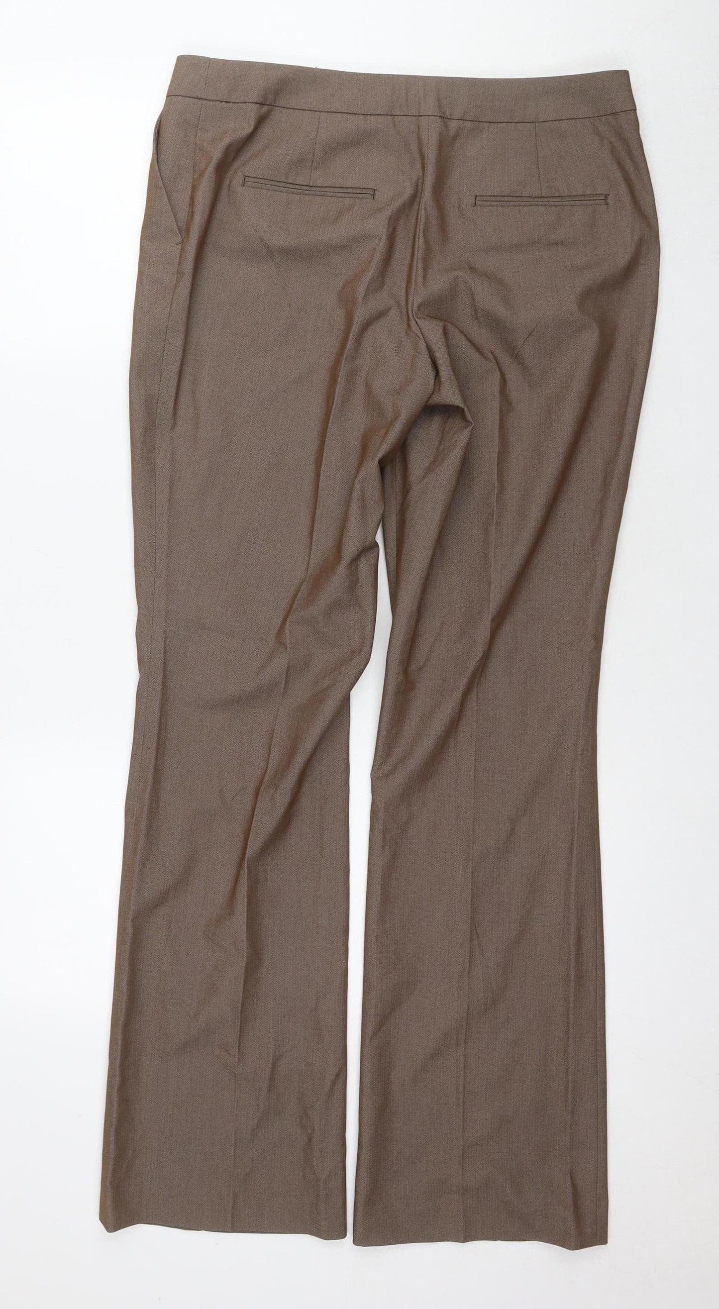 Next Women's Brown Dress Pants Size 12L Viscose Blend