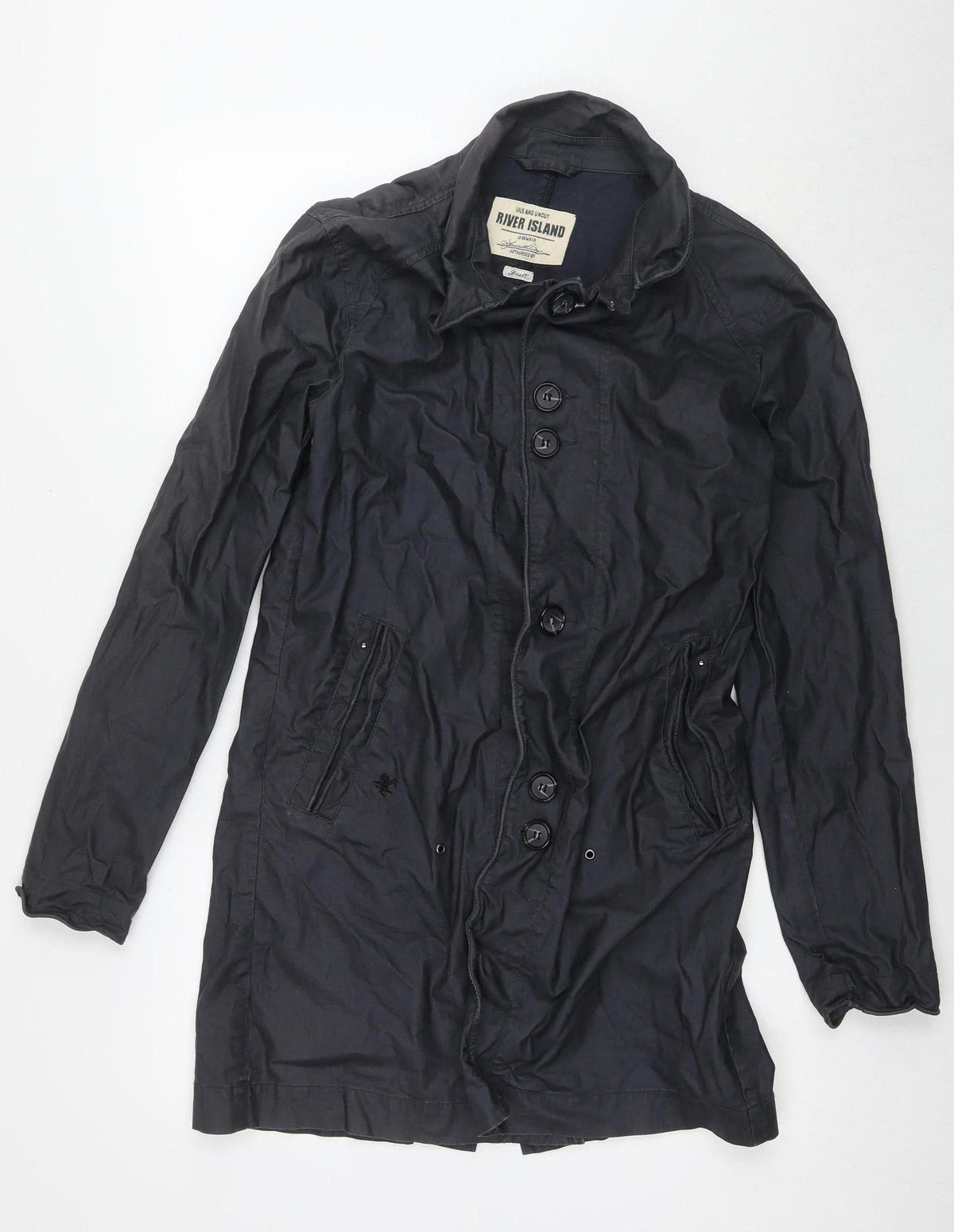 River Island Women's Black Trench Coat Size S