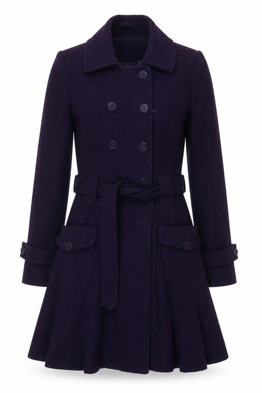 Warehouse Women's Purple Double-Breasted Coat UK 10