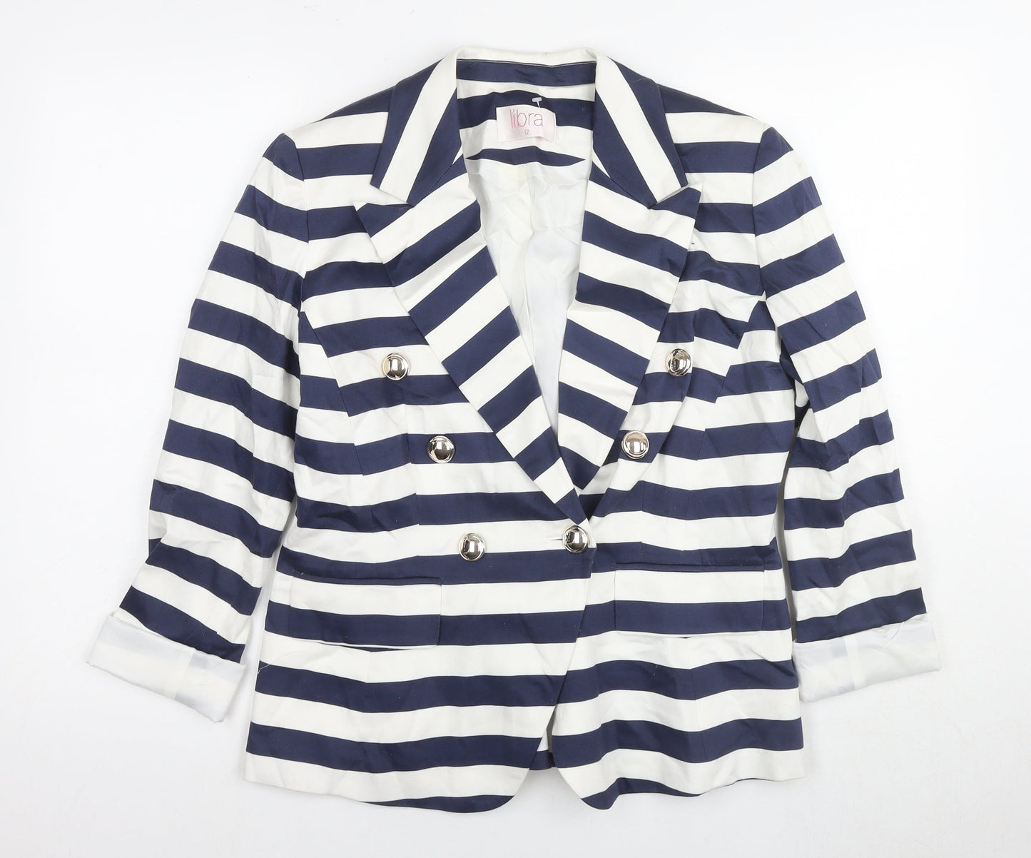 Libra Women's Multicoloured Striped Blazer Size 12