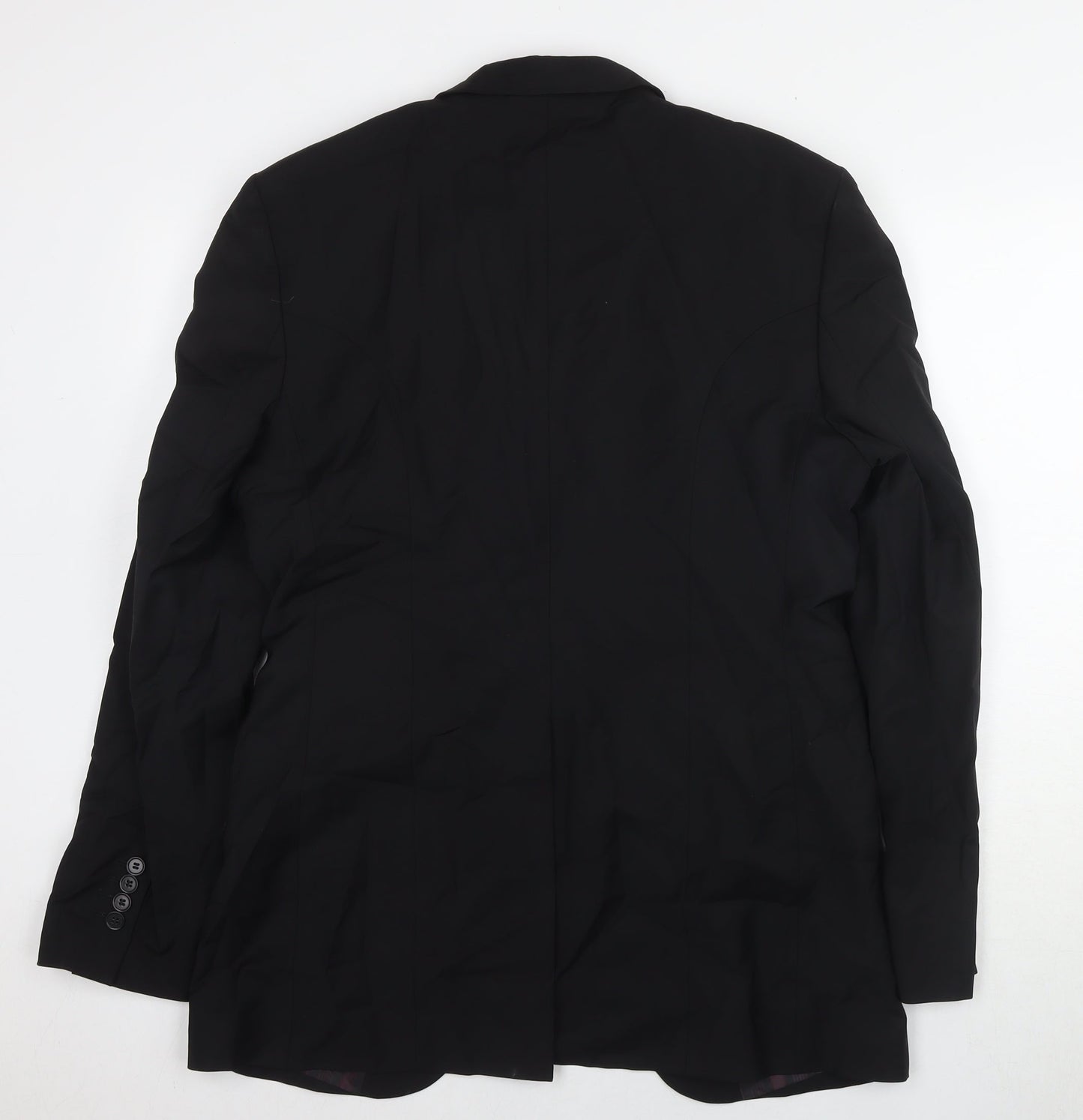 Zara Men's Black Blazer 40 Single-Breasted Wool Blend