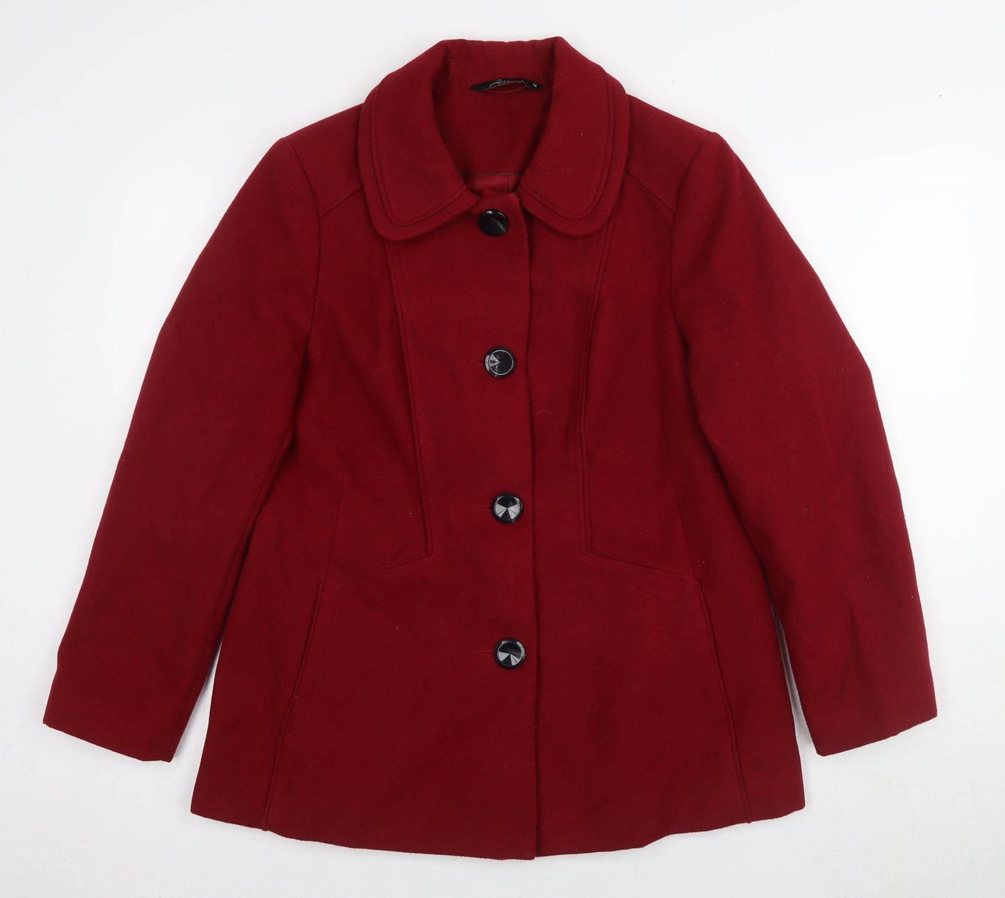 BN Collection Women's Red Mid-Length Coat Size 14