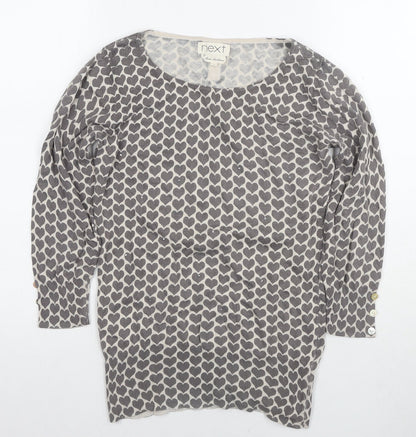 Next Women's Grey Knit Blouse Size 8