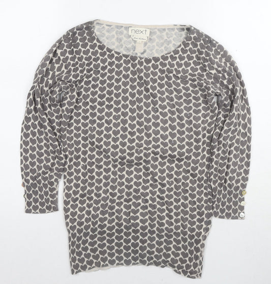 Next Women's Grey Knit Blouse Size 8