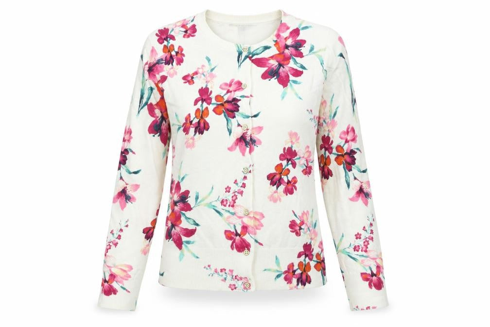 Land's End Women's XS Floral Cardigan, Multicoloured, Petites