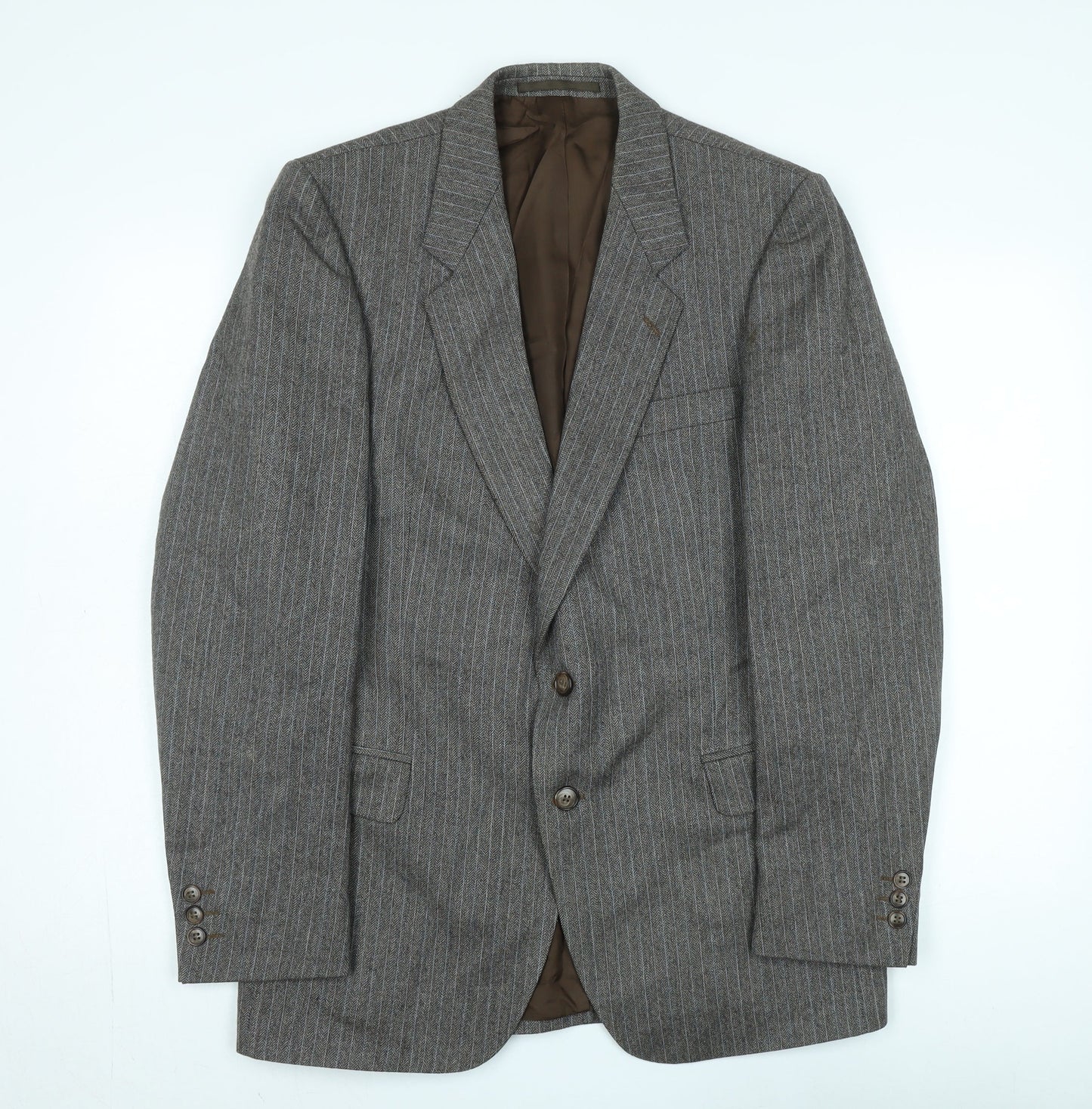 Hepworths Grey Striped Wool Blazer for Men - Size 40R
