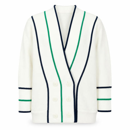 Excel Women's White Cardigan, Size S, V-Neck