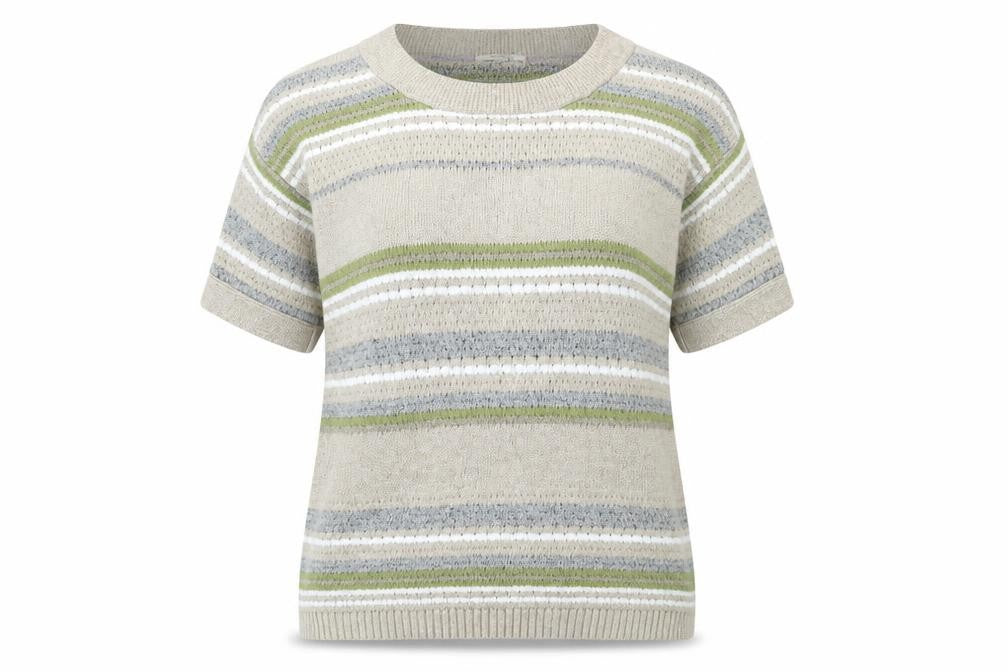 Tom Tailor Women's Beige Striped Pullover Jumper M
