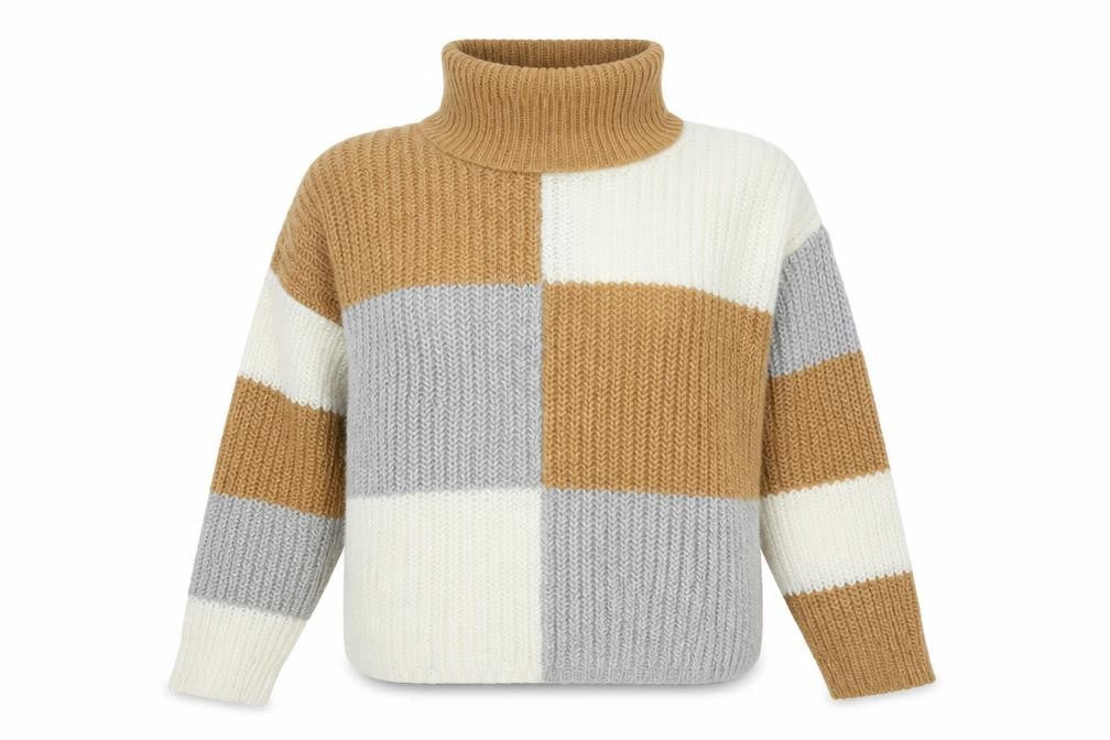 Brave Soul Women's Multicoloured Roll Neck Jumper