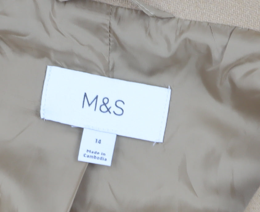 Marks and Spencer Beige Pea Coat Women Size 14