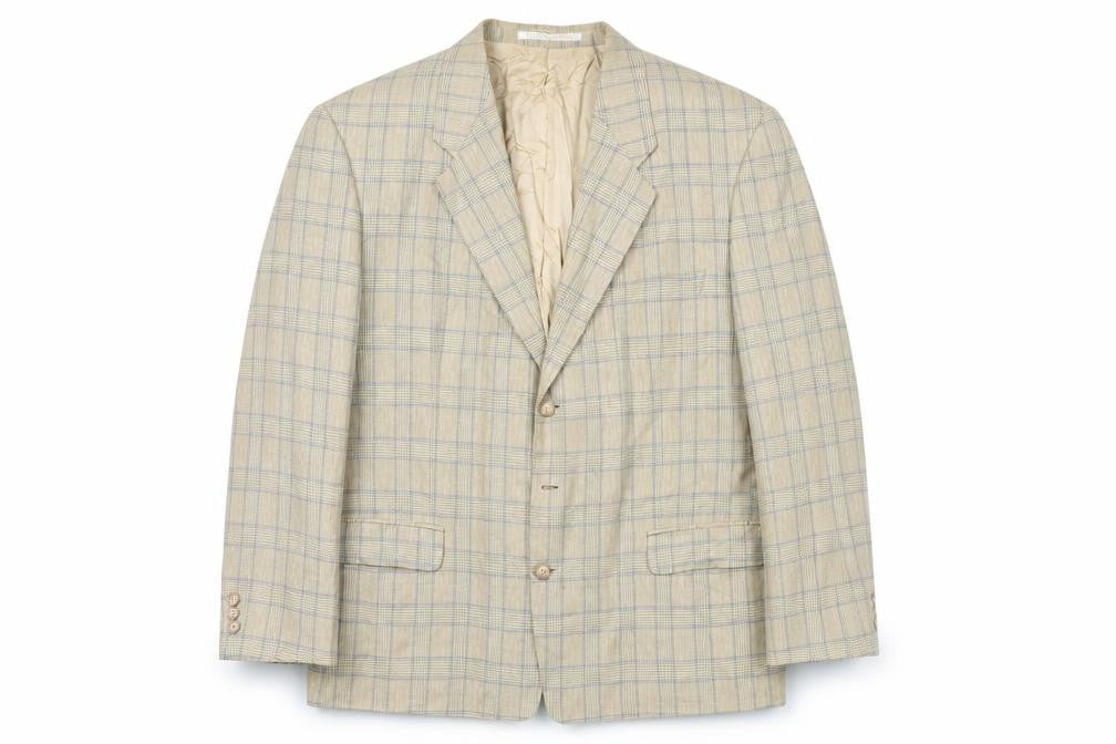 Marks & Spencer Men's Beige Check Blazer, Size 44L