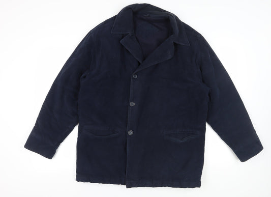 BHS Men's Blue Mid-Length Overcoat M