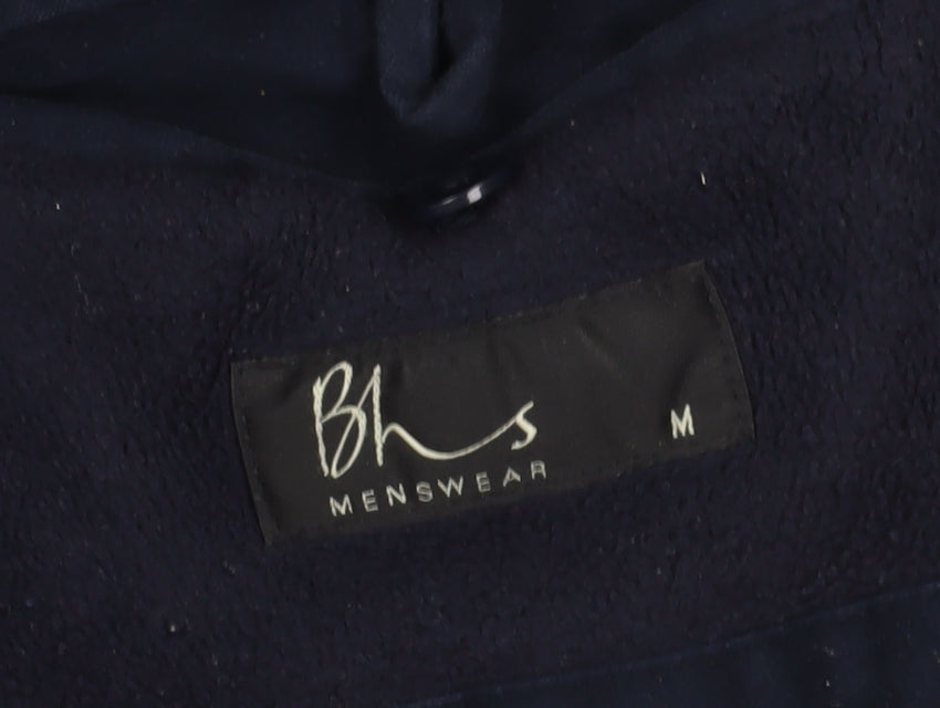 BHS Men's Blue Mid-Length Overcoat M