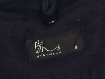 BHS Men's Blue Mid-Length Overcoat M