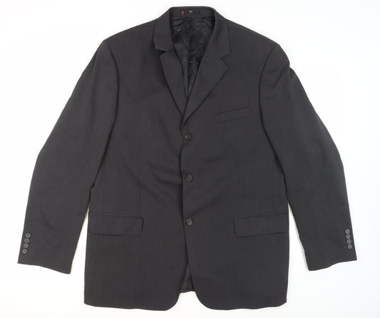 Ciro Citterio Men's Black 44L Striped Blazer