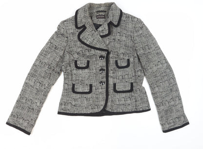 Additional front view of Principles Women's Grey Bouclé Suit Jacket, size 12