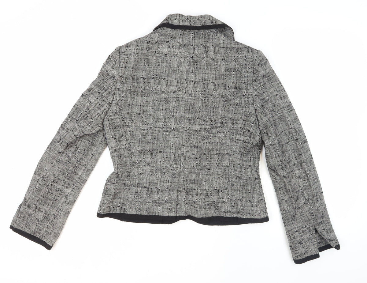 Back view of Principles Women's Grey Bouclé Suit Jacket, size 12