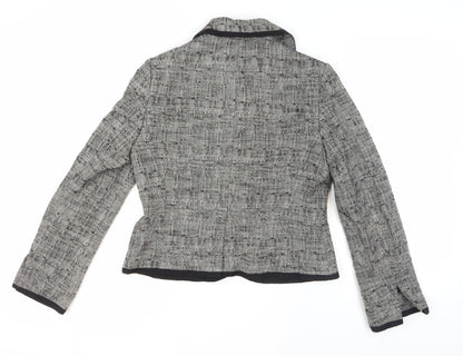 Back view of Principles Women's Grey Bouclé Suit Jacket, size 12
