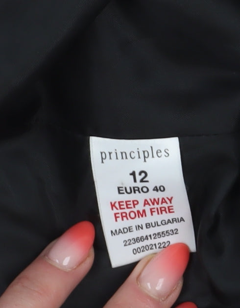 Close-up detail of Principles Women's Grey Bouclé Suit Jacket, size 12