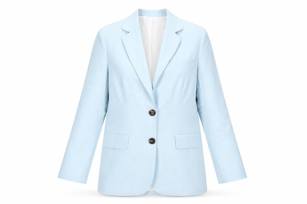 Zara Women's Blue Linen Blazer Size 8