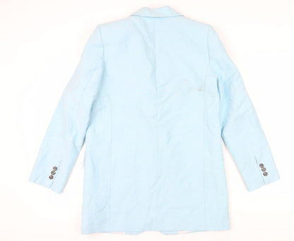 Zara Women's Blue Linen Blazer Size 8