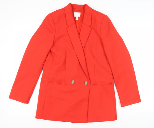 H&M Women's Red Double-Breasted Blazer XS