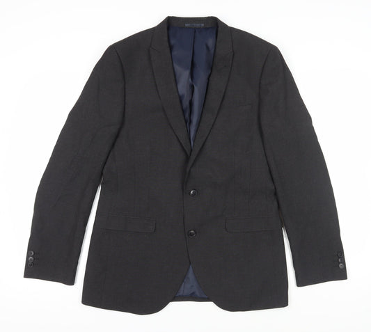 Next Men's Black Blazer, Regular Fit, Size 40R