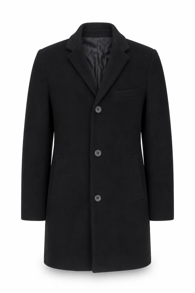 Only & Sons Men's Black Wool Overcoat Size S