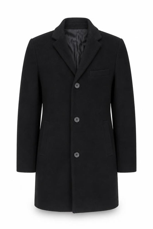 Only & Sons Men's Black Wool Overcoat Size S
