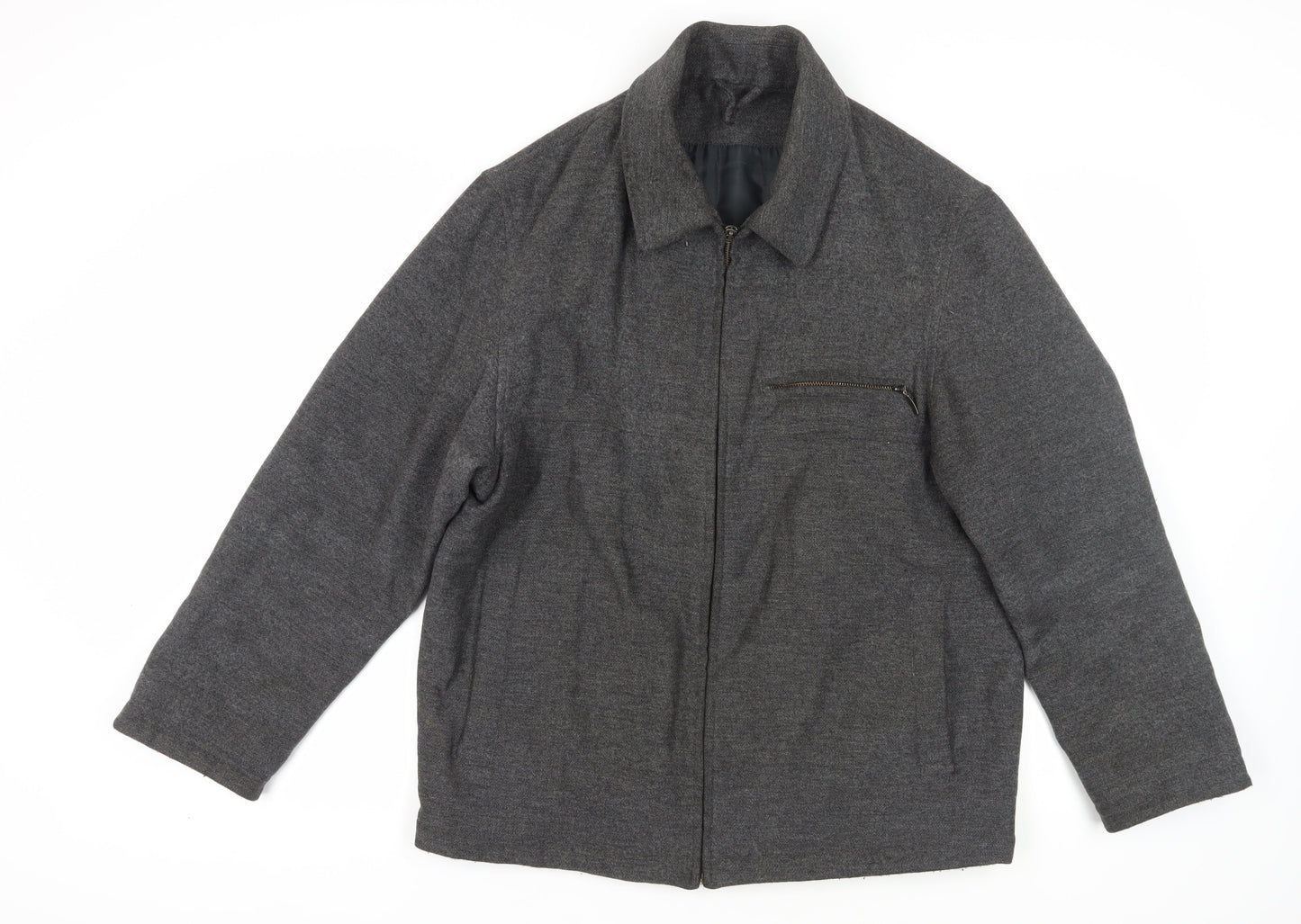 Marks and Spencer Men's Grey Jacket, Size M, Zip Closure