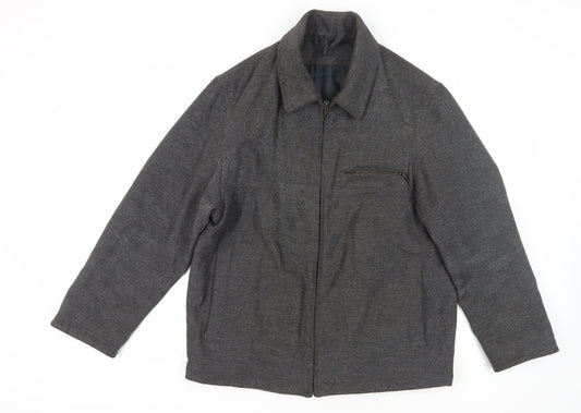 Marks and Spencer Men's Grey Jacket, Size M, Zip Closure