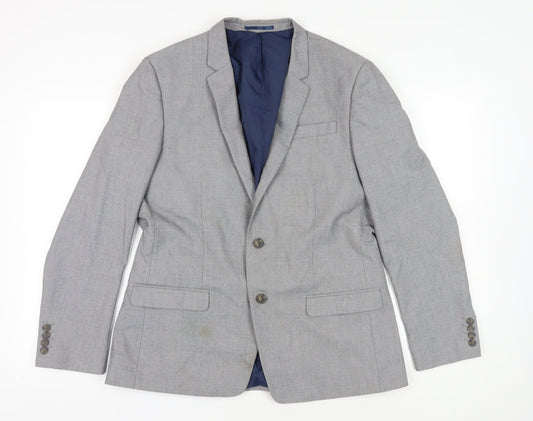 River Island Men's Grey Blazer Regular Fit 44R