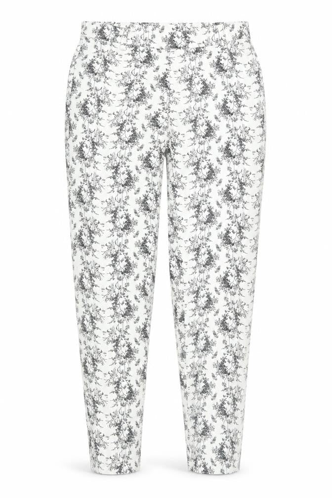 Floral Dress Pants, Women, Black & White, Size 8, Slim Fit