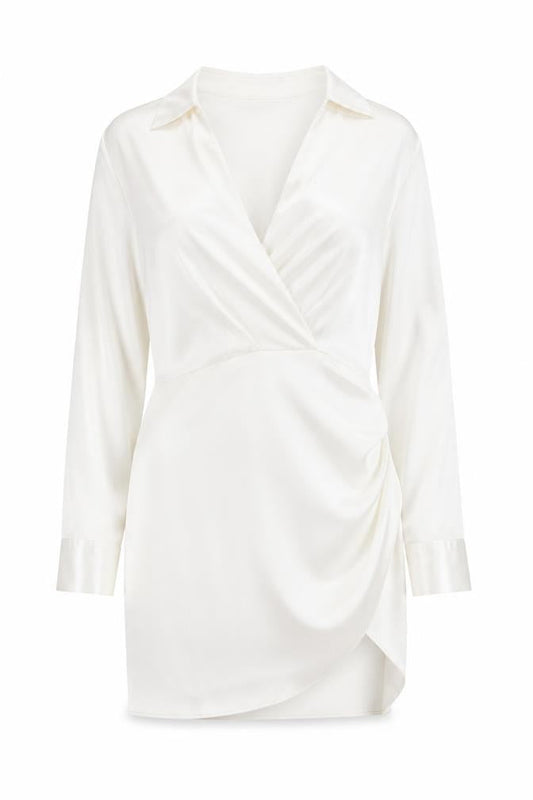 Zara Women's Ivory Wrap Dress XL